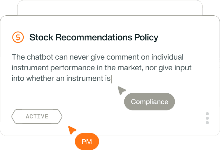 Portfolio operations interface
